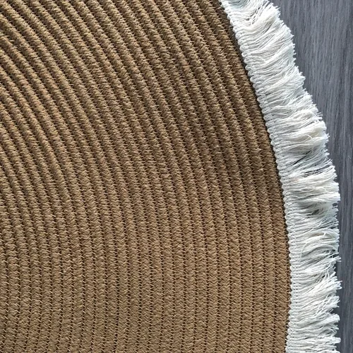 Vista 2 de Tapete trenzado de algodón para puerta delantera, cocina, baño, tapete ovalado, absorbente, de secado rápido, reversible, alfombra de sala de estar