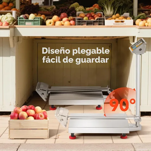 Vista 5 de Bonvoisin Báscula digital de plataforma con plataforma de acero inoxidable, 660 libras, báscula de piso de almacén resistente para pesaje