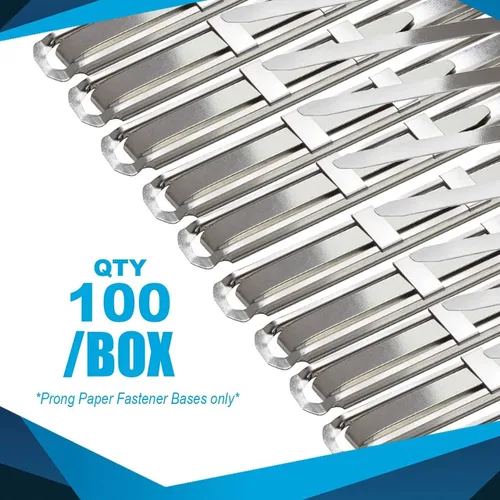 Vista 4 de OLYMPX 100 bases de sujeción de papel metálico de alta calidad de 1 pulgada, base de 2.75 pulgadas para accesorios de carpetas de archivos de papel