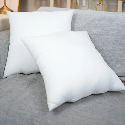Vista 7 de Rellenos de almohada de 18 x 18 pulgadas, 2 paquetes, rellenos de almohada cuadrados blancos para sofá, cama, sala de estar, almohadas decorativas