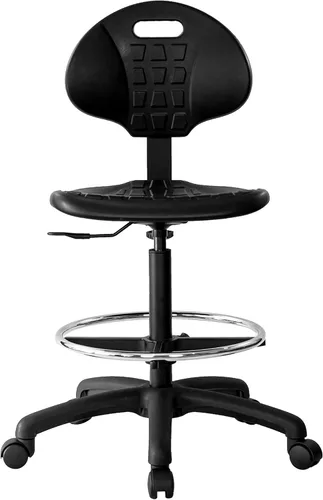 Chair Master -Taburete ergonómico resistente de dibujo negro, fácil de limpiar, más grande (20") Adj. reposapiés y base (26") en el mercado. Rango