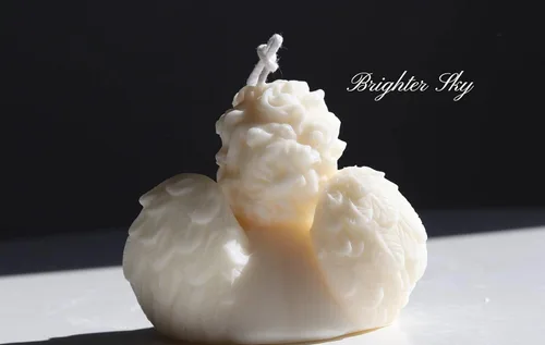 Vista 6 de Vela de ángel de Brighter Sky Cera natural Decoración de velas Regalo para ella Vela linda Aceite esencial Ideas de velas cera derretida Vela