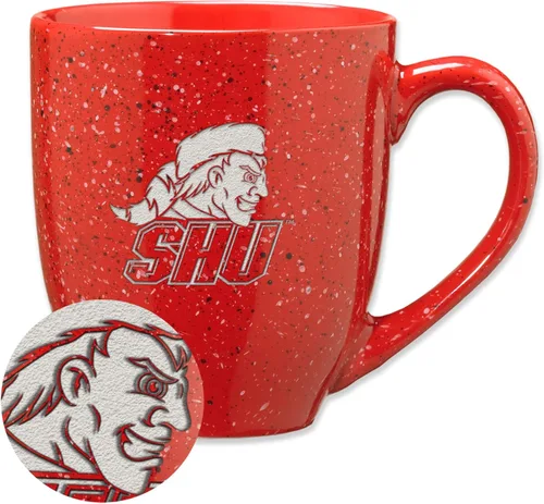 Vista 317 de Rico Industries NCAA Saint Joseph's (PA) Hawks Logo Principal Color Marrón 16 oz Logotipo del Equipo de Color Láser Grabado en Cerámica Moteada Taza