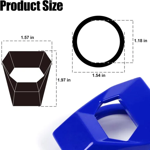 Vista 2 de SENGARO Control Universal del Motor, Arranque/Parada del Coche, Acabado de Aleación de Zinc, Cubierta de Un Botón (Azul)