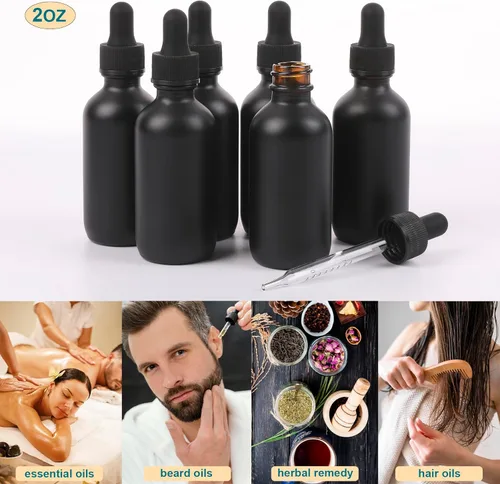 Vista 192 de NOOEEISS 4 piezas, botella con cuentagotas de 1 oz, botella de vidrio ámbar con cuentagotas, botellas de tintura con cuentagotas, acabado elegante