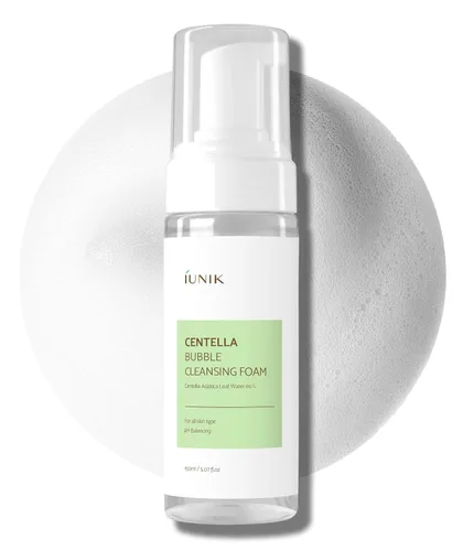 IUNIK Centella Bubble Foaming Vegan Facial Cleanser - 69% Centella Asiatica Extract, Soothing, Moisturizing, Exfoliating, Removes Pore Blackheads,