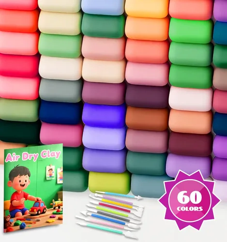 Vista 2 de Arcilla de espuma de arcilla seca al aire, arcilla de espuma suave y seca al aire, arcilla súper ligera moldeable, perfecta para artes, manualidades