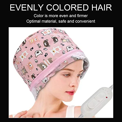 Vista 4 de Calefacción eléctrica para el cabello, calentador de vapor para acondicionador profundo, herramienta de cuidado del cabello desmontable, gorro
