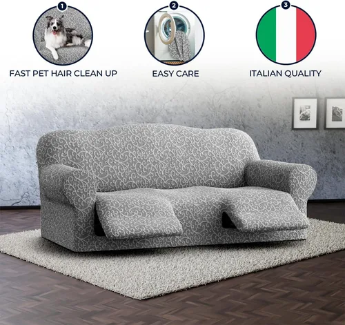 Vista 6 de PAULATO BY GA.I.CO. Funda para sofá reclinable, funda reclinable, funda de tela de poliéster suave, protector de muebles elástico con ajuste