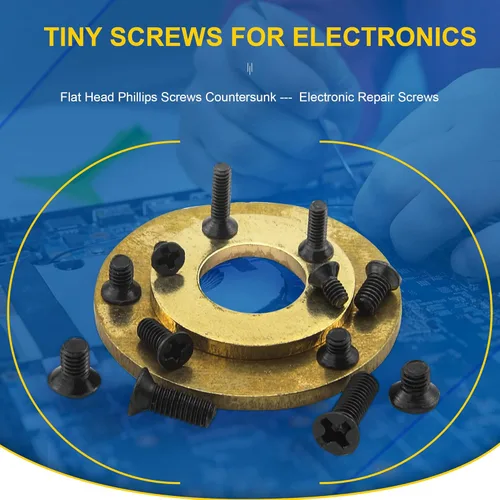 Vista 7 de Nindejin - Kit de tornillos para computadora portátil, M2, M2.5, M3, avellanados, cabeza plana, Phillips, juego de tornillos mini para reparación