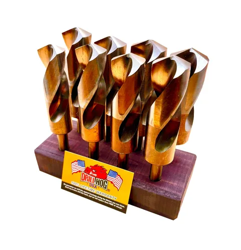 Vista 2 de Drill Hog 8 Pc Jumbo Cobalt M42 Silver & Deming Drill Bit Set