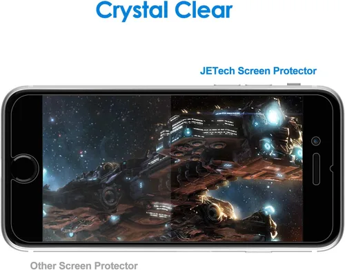 Vista 6 de JETech Protector de pantalla para iPhone SE 3/2 (edición 2022/2020), 4.7 pulgadas, película de vidrio templado, paquete de 3