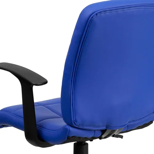 Vista 9 de Flash Furniture - Silla giratoria de respaldo medio de vinilo, acolchada, color negro