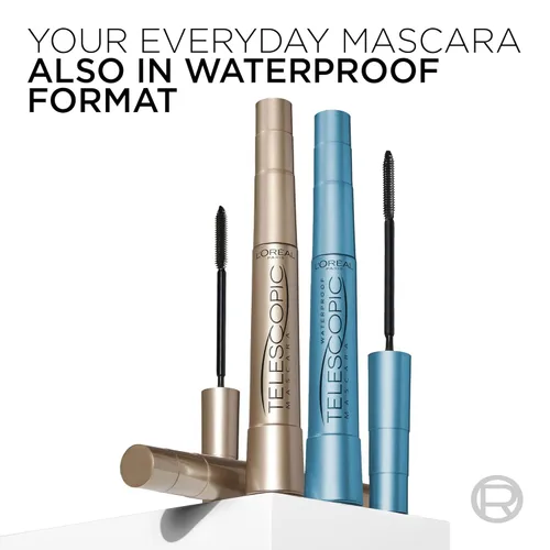 Vista 9 de L'Oreal Paris - Máscara de alargamiento de pestañas, maquillaje telescópico original, con cepillo de doble precisión para separar pestañas, lavable