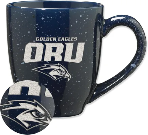 Vista 111 de Rico Industries NCAA Saint Joseph's (PA) Hawks Logo Principal Color Marrón 16 oz Logotipo del Equipo de Color Láser Grabado en Cerámica Moteada Taza