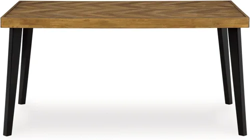 Vista 9 de Signature Design por Ashley Blondon - Juego de mesa de comedor rectangular con 6 sillas, patrón de chevron, patas cónicas, capacidad para 6 Negro
