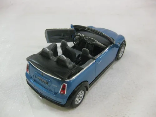 Vista 3 de KiNSMART - Mini Cooper S 5" Coche de juguete modelo de metal fundido a presión a escala 1:28 (convertible azul)