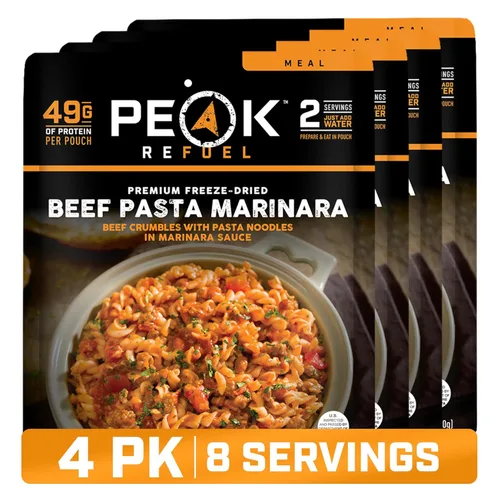 Vista 29 de Peak Refuel Pasta de Carne con Salsa Marinara 49g de Proteína 1040 Calorías Carne 100% Real Comida Premium Deshidratada al Vacío