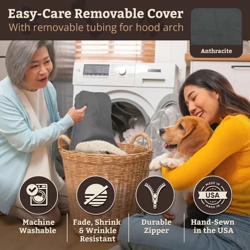 Vista 6 de Snoozer Pet Products Cama de lujo para perros estilo cueva rectangular con microserraje, pequeña, antracita