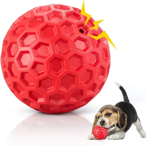 Vista 16 de DISSKNIC Pelotas chirriantes indestructibles para perros, juguetes interactivos para perros pequeños, juguetes para masticar cachorros