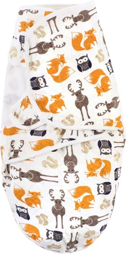 Vista 2 de Hudson Baby Envoltura de algodón acolchada unisex para bebé, 3 unidades, bosque de niños, 0-3 meses