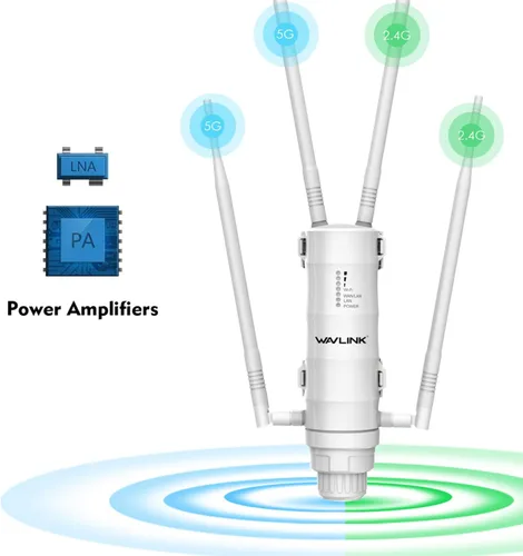 Vista 5 de WAVLINK AC1200 Extensor de WiFi al Aire Libre de Largo Alcance, Punto de Acceso al Aire Libre a Doble Banda Resistente a la Intemperie con POE