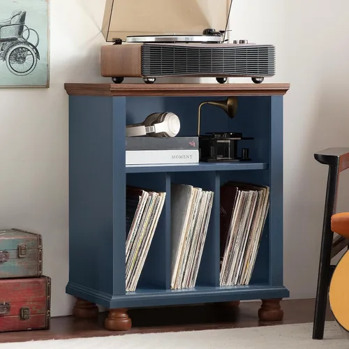 Vista 12 de Joaxswe Soporte para tocadiscos de 24" de ancho con almacenamiento de Negro