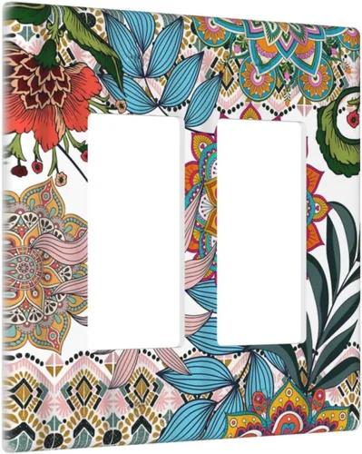 Vista 98 de Cubiertas decorativas para placa de interruptor, bandera estadounidense, receptáculo de 1 banda, placa de pared dúplex, cubierta de interruptor