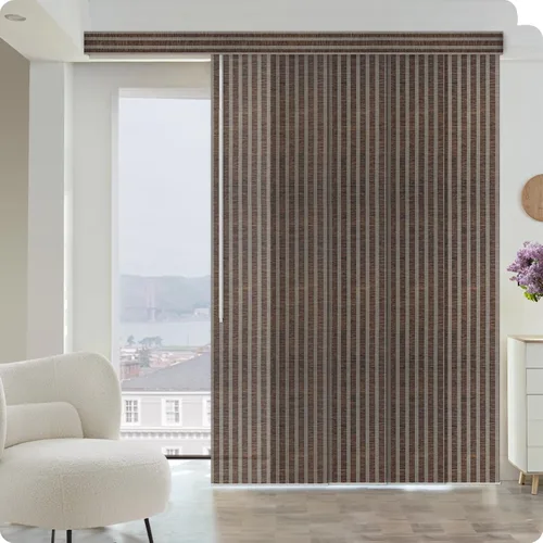Vista 14 de Graywind - Paneles deslizantes manuales 100% opacos con control de varilla, persianas de privacidad para ventanas de patio, puertas corredizas