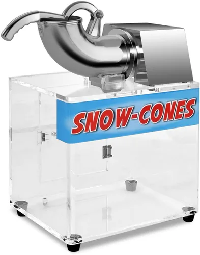 Costzon Máquina comercial de cono de nieve, afeitadora de hielo de acero inoxidable de 440 libras/H con cuchillas dobles, máquina eléctrica de cono