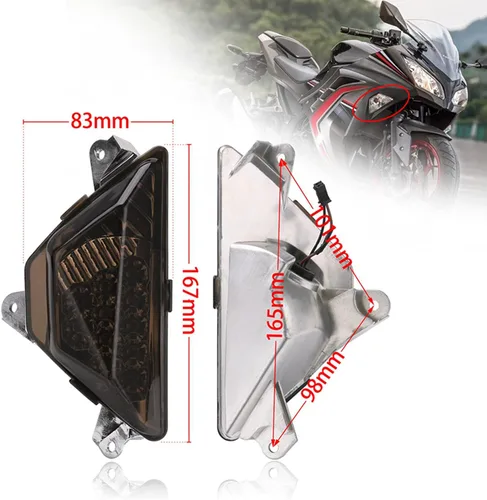 Vista 3 de Topteng Luz LED para Señal de Giro Frontal de Motocicleta para KAWASAKI NINJA 250 2013-2017, NINJA 300 2013-2018, NINJA 400 2018-2021, NINJA 650
