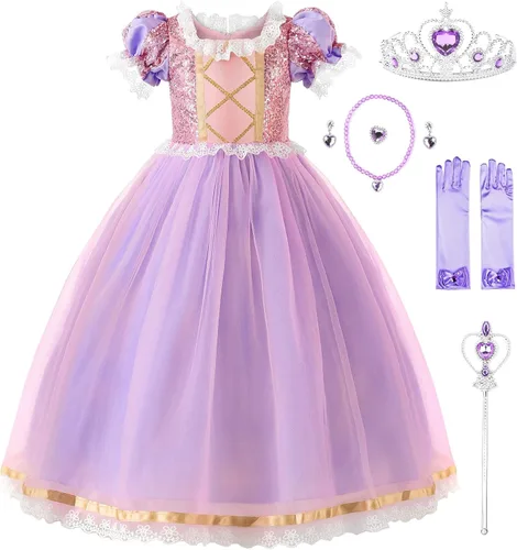 Disfraces de princesa vestido de princesa con lentejuelas vestido de fiesta con accesorios