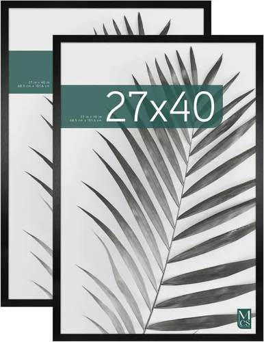 Vista 32 de MCS Studio Gallery Marco para Póster de 16x24 Pulgadas, Veta de Madera Negra, Madera Diseñada, Colgado Vertical y Horizontal en Pared, Marco Grande