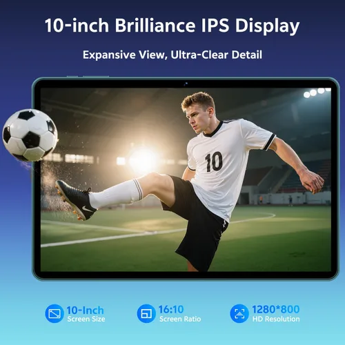 Vista 5 de SVITOO Tablet Android de 10 pulgadas, tableta Android 15 para niños y adultos, 20 GB de RAM, 64 GB de almacenamiento, 1 TB expandible, cámaras Azul