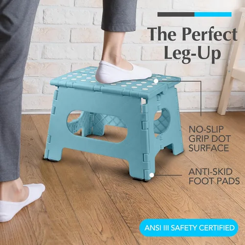 Vista 2 de Handy Laundry Taburete Plegable Ligero - Lo Suficientemente Resistente para Soportar Adultos y Lo Suficientemente Seguro para Niños - Se Abre Fácil