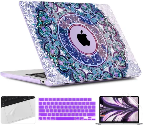 Vista 23 de TWOLSKOO Funda para MacBook Air de 15 pulgadas 2025 2024 2023 Release M4 A3241 M3 A3114 M2 A2941, carcasa rígida de plástico, protector de pantalla