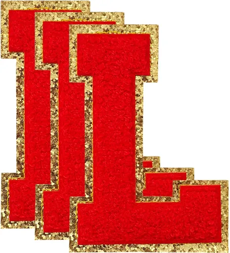 Vista 10 de 3 parches de letras de felpilla negra, parches de letras termo-adhesivas de 4-1/2", parches universitarios para ropa, S