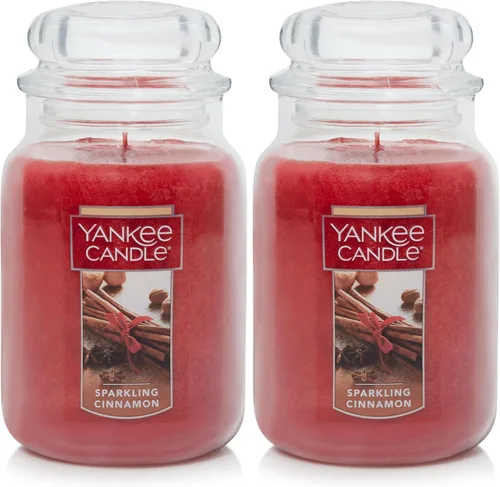 Vista 9 de Yankee Candle Sparkling Cinnamon Signature - Vela perfumada en tarro mediano de 13 onzas, de dos mechas, más de 35 horas de combustión, aroma