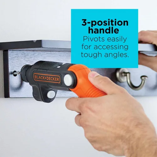 Vista 7 de BLACK+DECKER Cordless Screwdriver with LED Light 4V MAX, Electric Screwdriver with 2 Pcs Bit Set (BDCSFL20C)