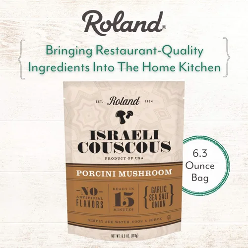 Vista 4 de Roland Foods Cuscús israelí de hongos Porcini, comida especial, 6.3 onzas, paquete de 1