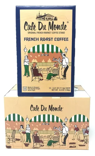 Vista 2 de Cafe Du Monde Variedad de café en cápsulas individuales, café y achicoria y tostado francés (24 unidades)