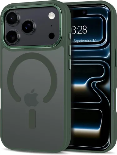 Vista 206 de Anuck - Funda magnética para iPhone 11 compatible con MagSafe, carcasa trasera mate translúcida dura, borde de TPU, delgada, resistente a impactos