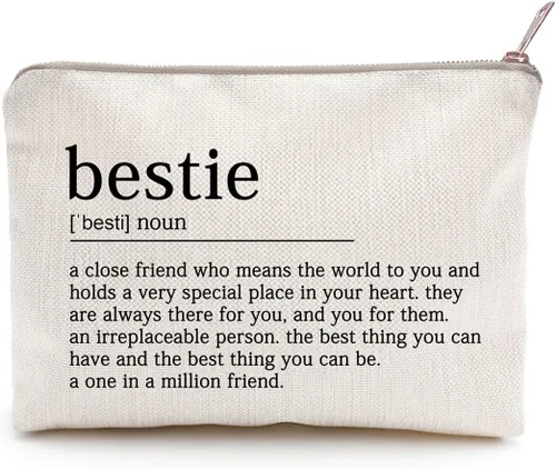Estuche de maquillaje para mejor amiga, bolsa de cosméticos para ella, para hermana, cumpleaños, neceser, regalo, citas de motivación, regalo para