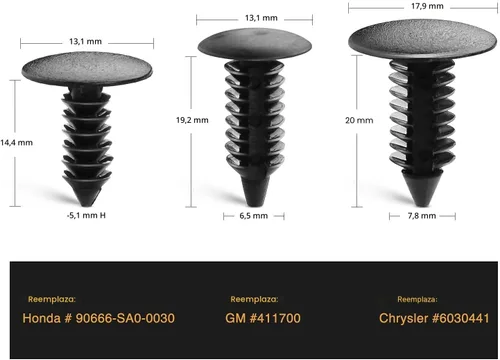 Vista 3 de GOOACC 146 piezas de retenedor de protección de parachoques de nailon y clips de retención de árbol de Navidad de doble extremo, retenedor universal