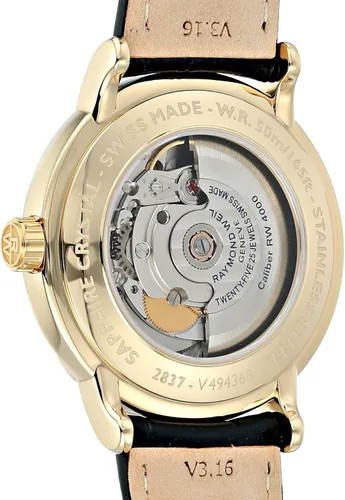 Vista 2 de Raymond Weil Reloj automático de acero inoxidable con esfera plateada 2837-Pc-00659 para hombre, Negro -, Cronógrafo, reloj automático