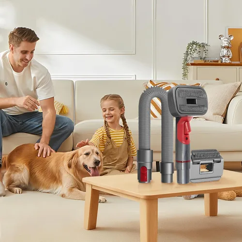 Vista 7 de Compatible con Dyson V7 V8 V10 V11 V15, cepillo para perros y gatos, con dos cabezas, masajea la piel, peine fácil de limpiar para mascotas de pelo