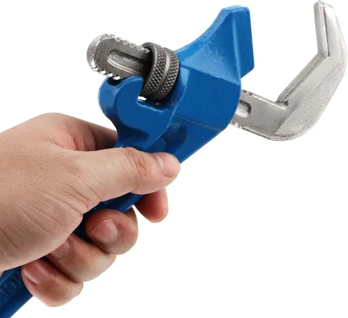 Vista 4 de SEUNMUK 2 llaves hexagonales de 9-1/2 pulgadas, llave de tubo desplazada, llave de tubo de extremo de acero, llave de fontanería ajustable, Azul