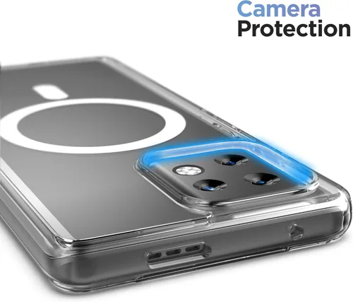 Vista 5 de Funda magnética para Motorola Edge Plus 2023, compatible con MagSafe, carga y accesorios de teléfono (Moto Edge + 2023), transparente