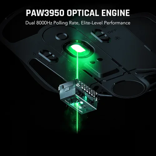 Vista 5 de Black Shark Funcooler - Mouse inalámbrico para juegos, refrigeración y calefacción activa, frecuencia de sondeo dual de 8 KHz, sensor óptico de 30 K