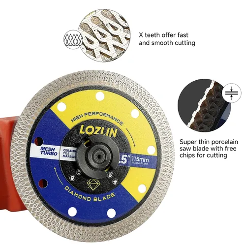 Vista 4 de Paquete de 3 hojas de sierra multiusos de diamante de 4.5 pulgadas, discos de amoladora angular de alta resistencia para cortar
